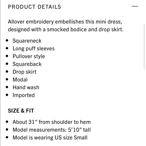 🤍RARE LOVESHACKFANCY LIKE NEW EMBROIDERED EYELET MINI DRESS🤍 - Picture 14 of 16